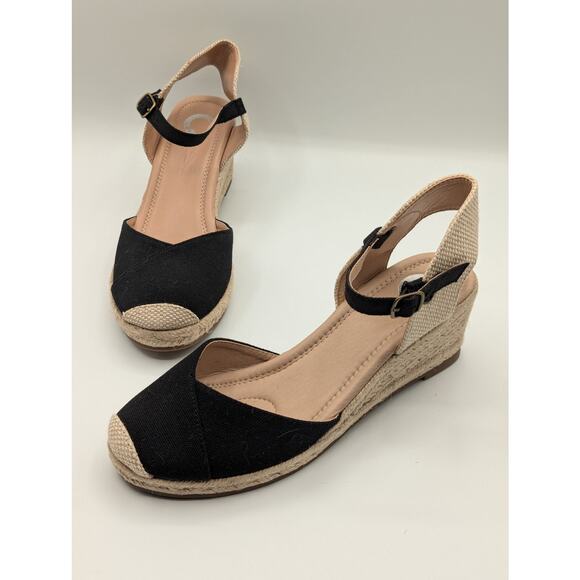 Comfort Journey Ashlyn Crossover Toe Espadrille Wedge Heel Size 8.5 - Picture 1 of 11